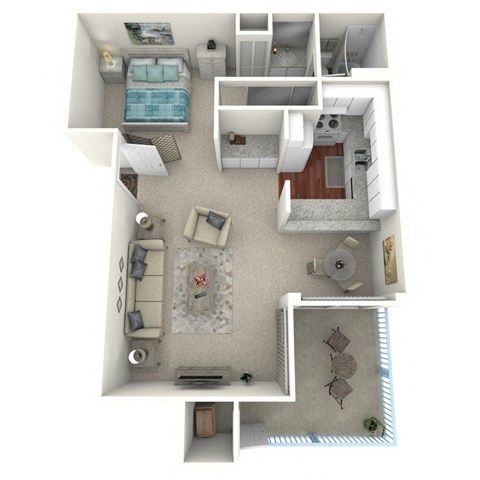 Floor plan for studio, 1 bath, 550 sqft
